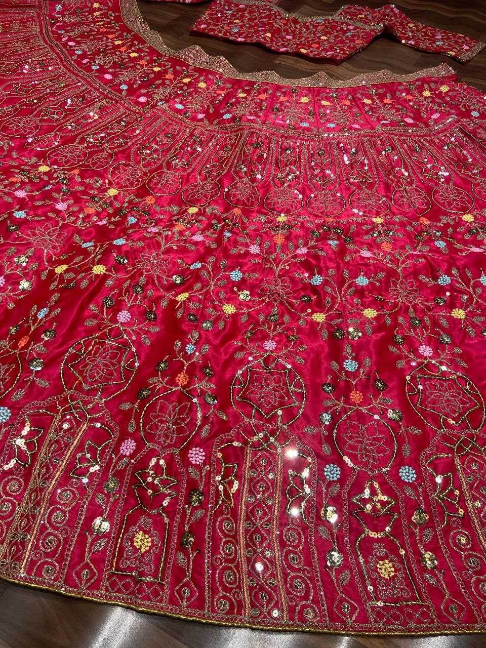 Malai Silk Thread Work Sequins Lehenga With Cancan - MYLUXURY LANE ENTERPRISE